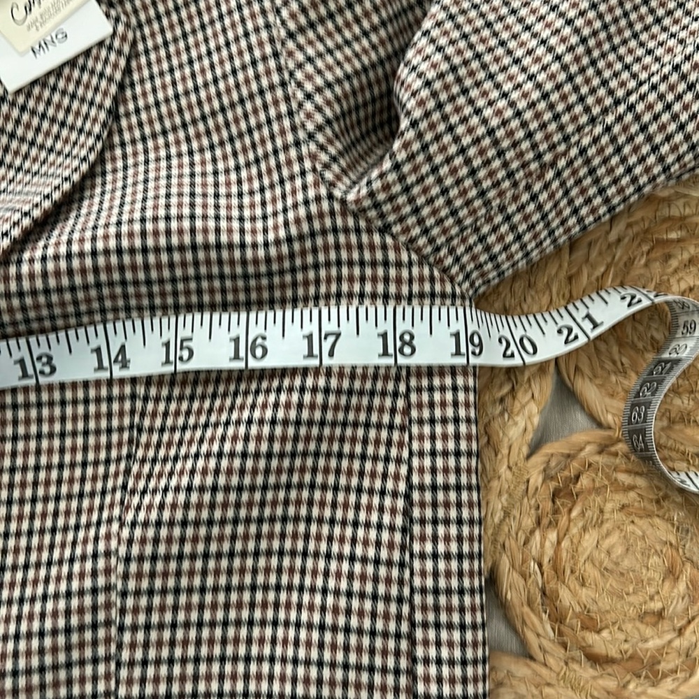 MANGO Patterned Wrap Check Blazer. Size S - Picture 6 of 16